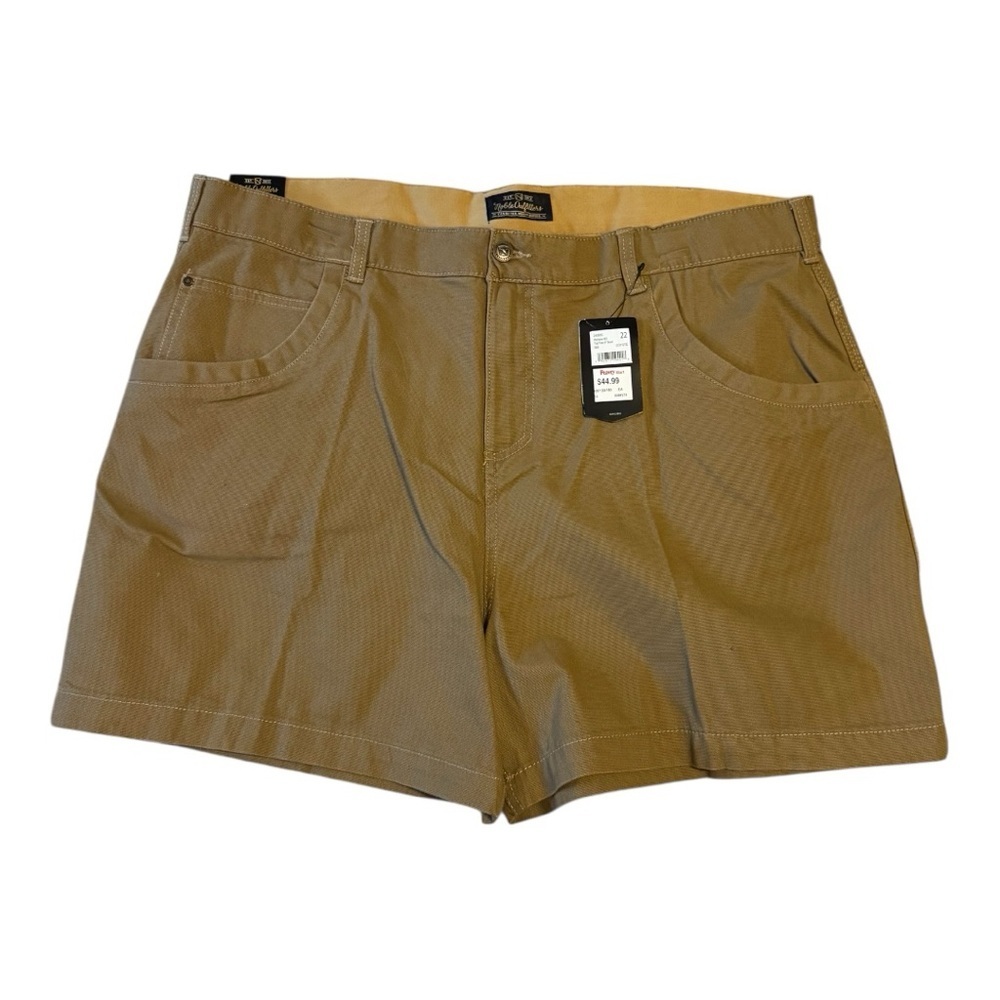 Tan Flat Front Casual Shorts Relaxed Fit